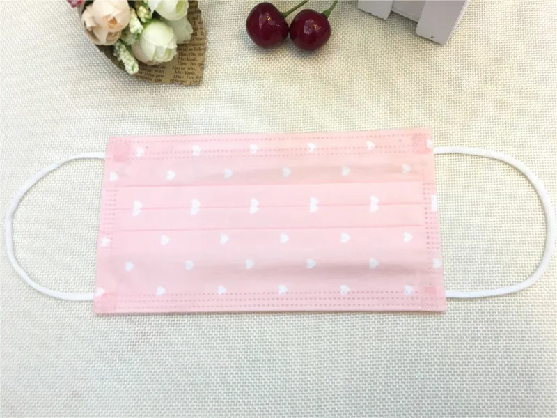 3 Layers non-woven printing disposable mask dustproof anti fog haze tail gas prevention ear hanging respirator (15)