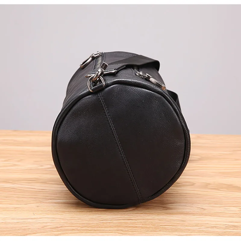 AETOO Leather male bag cylinder packets shoulder oblique cross horizontal men's retro head cowhide bag