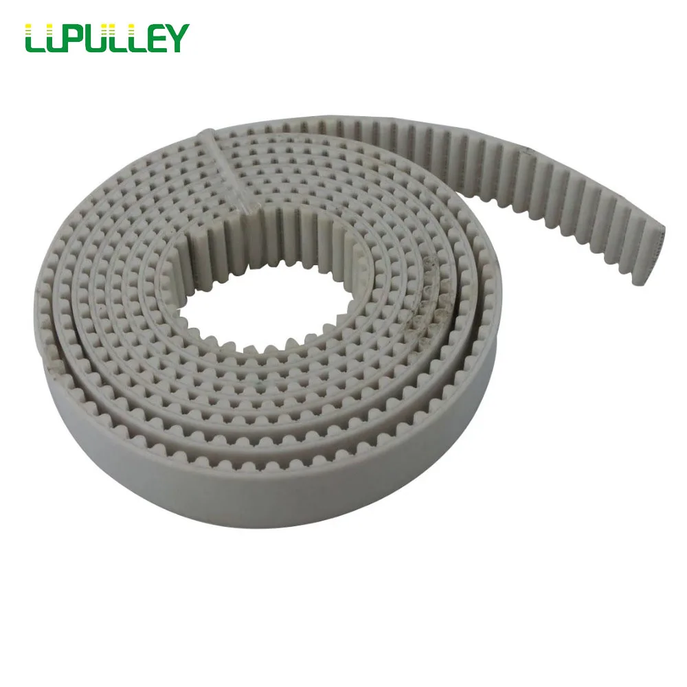 

LUPULLEY HTD 5 м открытый ремень ГРМ 5 м Длина шага HTD5M-25mm/20 мм/15 мм ширина белый PU со стальным синхронным поясом