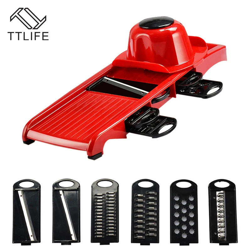 

TTLIFE 1 Set Multi-functional Grater Vegetable Fruit Cutter Sets Portable Stainless Steel Blades Mandoline Slicer High Quality