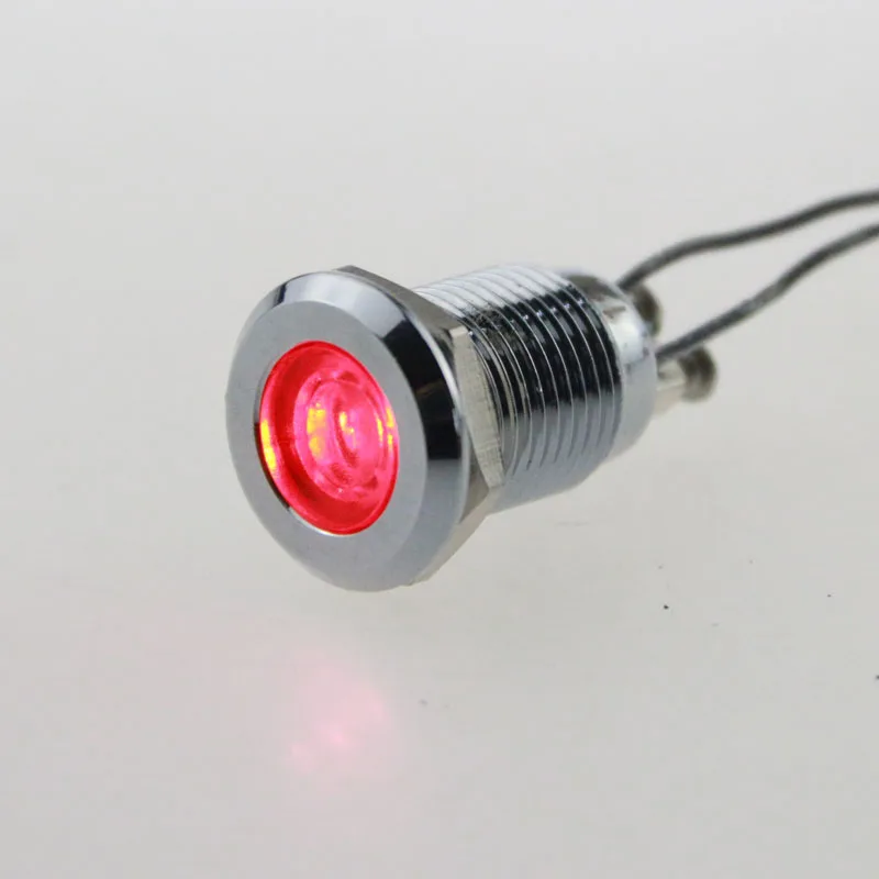 10 шт. светодиодный металлический светильник 12 мм металлический свет сигнальная лампа автомобиля напряжение 220 В красный зеленый желтый синий и белый
