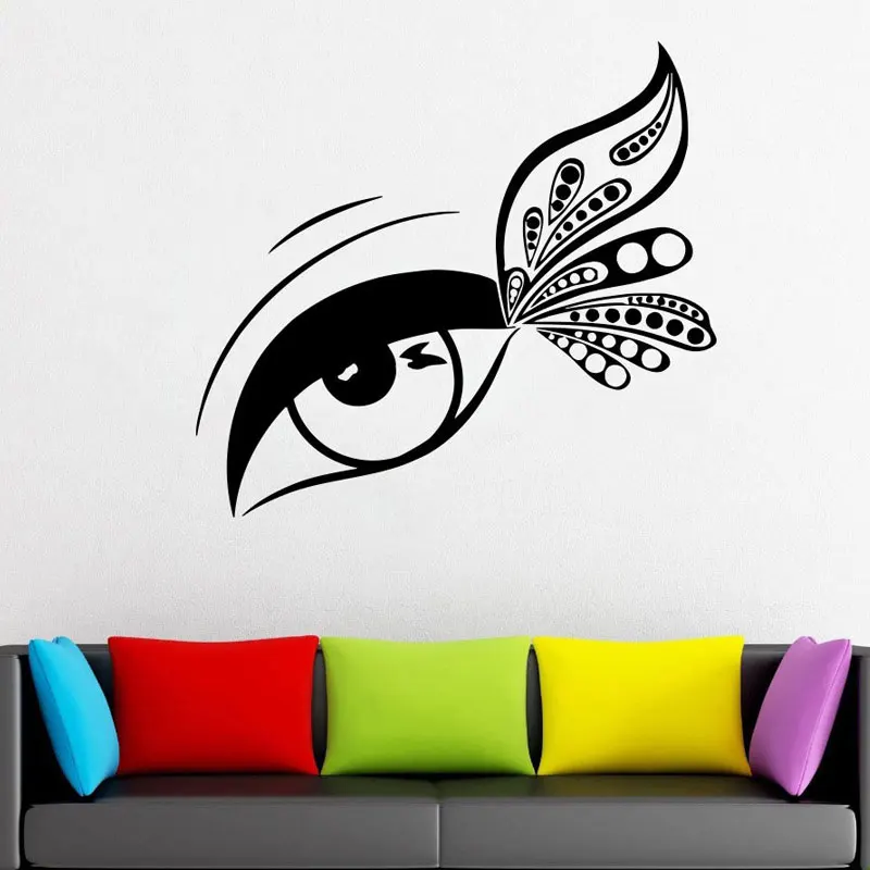 

Eyelash Extension Decals Window Vinyl Sticker Beauty Salon Eyelashes Lashes Eyebrows Brows Wallpaper Make Up Room Decals 3063