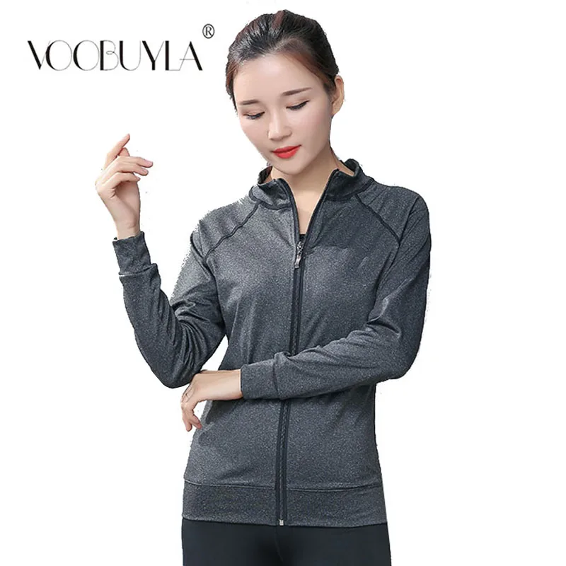 

Voobuyla Women Running Jackets Women Active Sports Running Yoga Jacket GYM Fitness Sports Quick Dry Running Long Sleeves Jacket