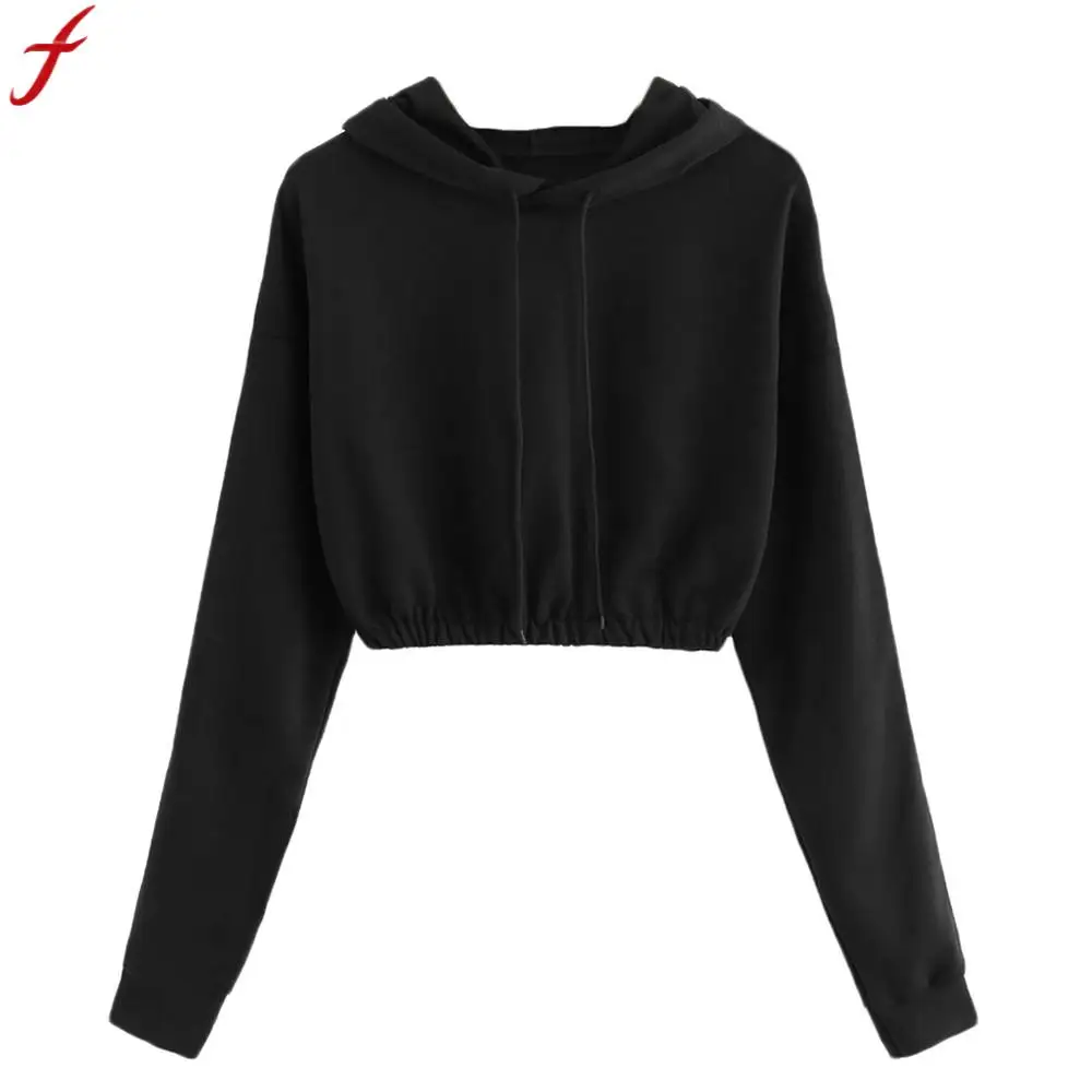 

Spring Autumn Women Crop Sweatshirt Hooded Round Neck Long Sleeve Stripe Printing Sweatshirt And Pullover moletom feminino