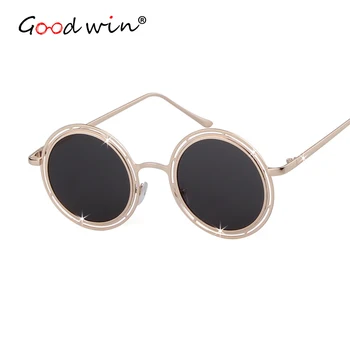 

Good Win Sunglasses Mens Luxury Brand Designer Round Steampunk Sun Glasses For Women Mens Retro Vintage occhiali da sole uomo