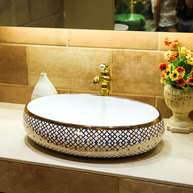 Керамическая художественная раковина для ванной lavabo умывальник искусство