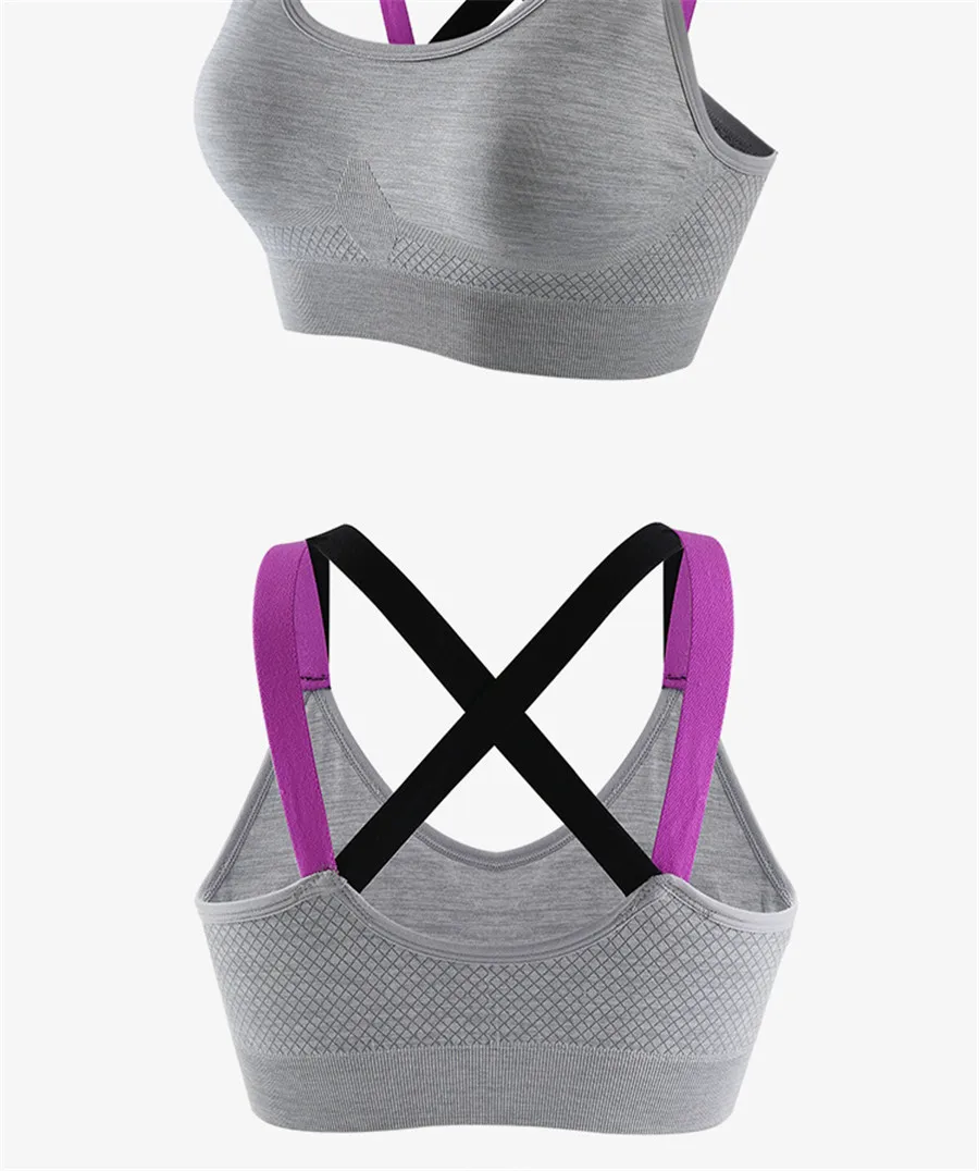 Seamless Rimless Cross Yoga Sports Bra Woman Comfortable Sport Top Female Breathable Gym Brassiere For Fitness Workout 2018  (6)