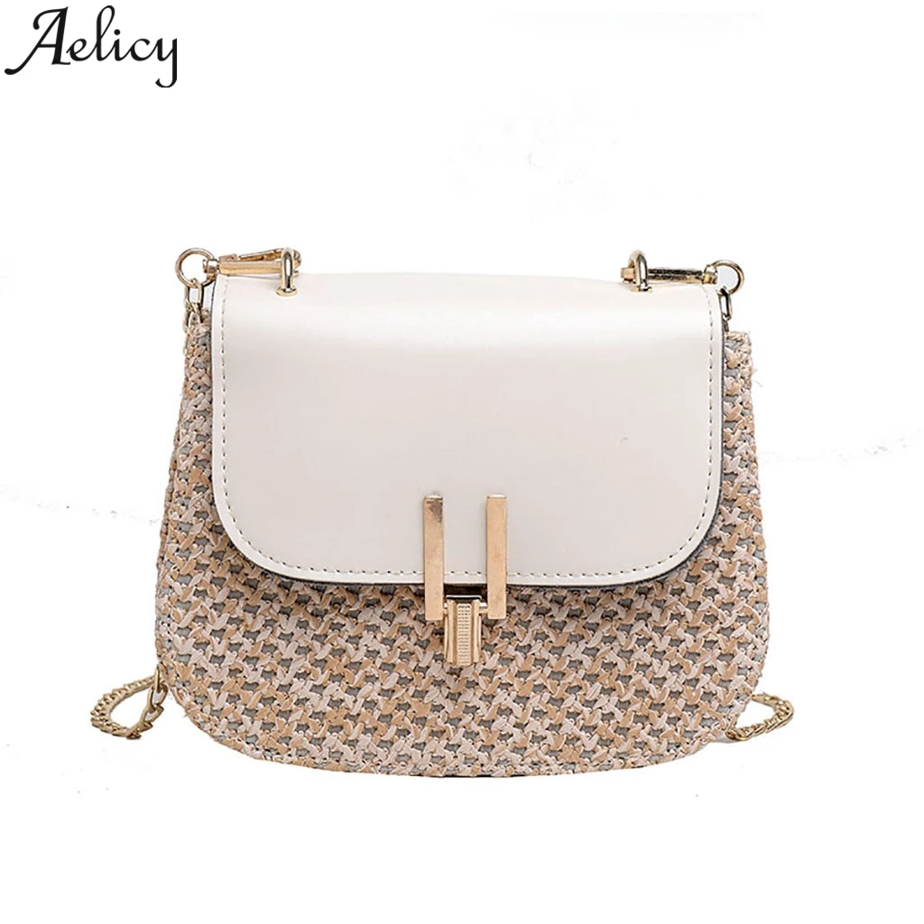 Aelicy модная женская летняя сумка из ротанга квадратная соломенная ручная пляжная сумка-мессенджер богемная сумочка в стиле Бали