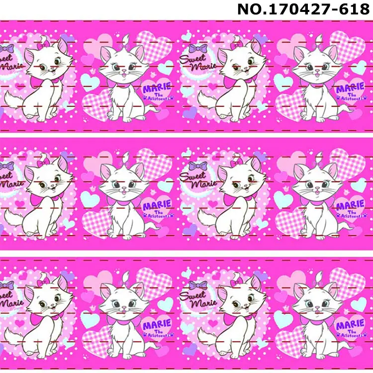10 ярдов-разные размеры-оживленные Зонт кошка Мэри мультфильм лента печатная корсажная лента 612 - Цвет: 170427-618