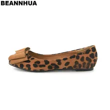 Леопардовое Новое поступление BEANNHUA/Брендовая женская обувь на плоской подошве; и розничная ; Размеры 35-39; Прямая ; 037