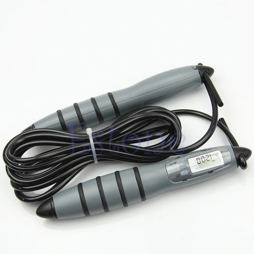 Digital LCD Display Jump Skipping Rope Calorie Counter Timer 3M Gym font b Fitness b font