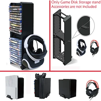 

Multifunctional Dual Ultra-Large Capacity Storage Stand with Game Disk Storage Tower for Xbox One S Slim PS4 P4/Slim/Pro