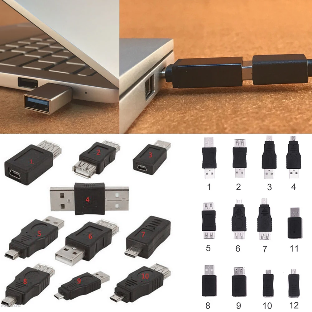 10 шт. 12 шт. OTG 5pin F/M Mini Changer адаптер конвертер USB мужчин и женщин Micro USB адаптер USB 2,0 гаджеты телефон конвертер