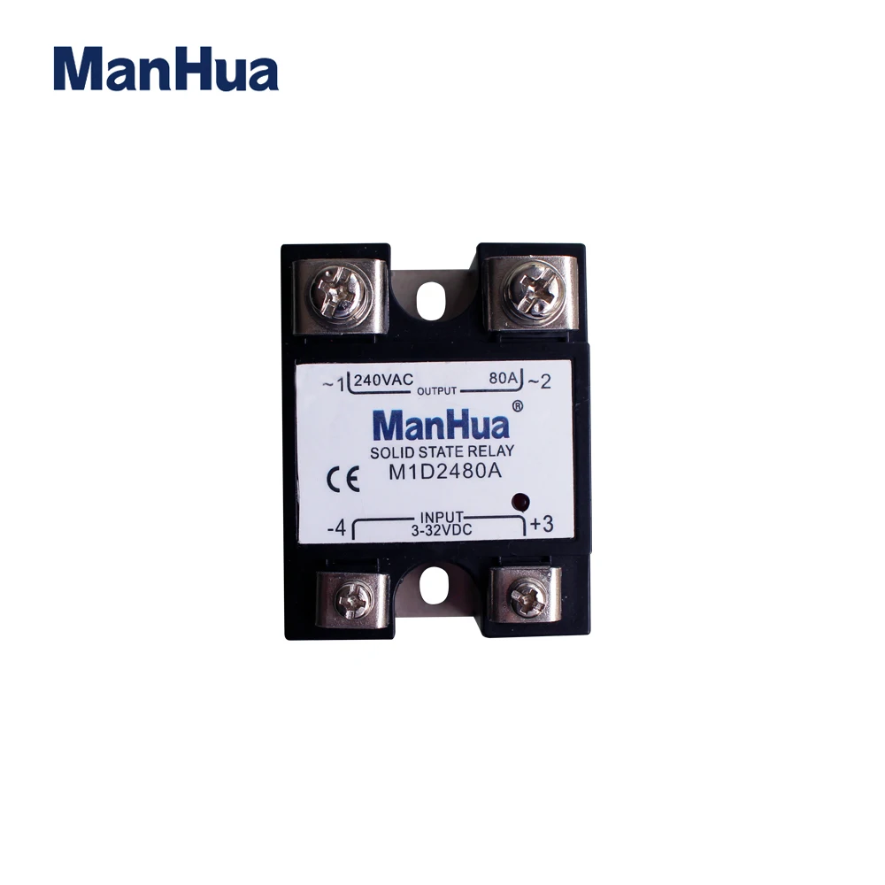 

Manhua Single Phase 3-32VDC Control 80A SSR Solid State Relay timer display switch car channel module M1D2480A