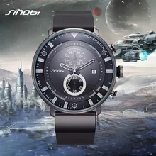 SINOBI Star Wars Ultra Thin Chronograph Mens Wrist Watches Rubber Watchband Males Military Sports Geneva Quartz