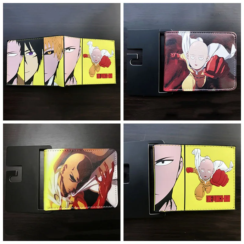 

One Punch Man Wallets PU Leather Slim Purse Young Boys Girls Student Anime Cartoon Short Wallet