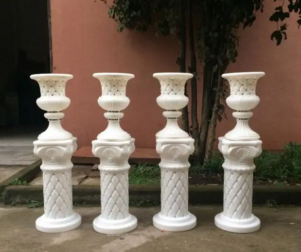 

2017 new set of Roman column flower-flower-flowerpot road to lead plastic Roman column European new wedding props 2pcs