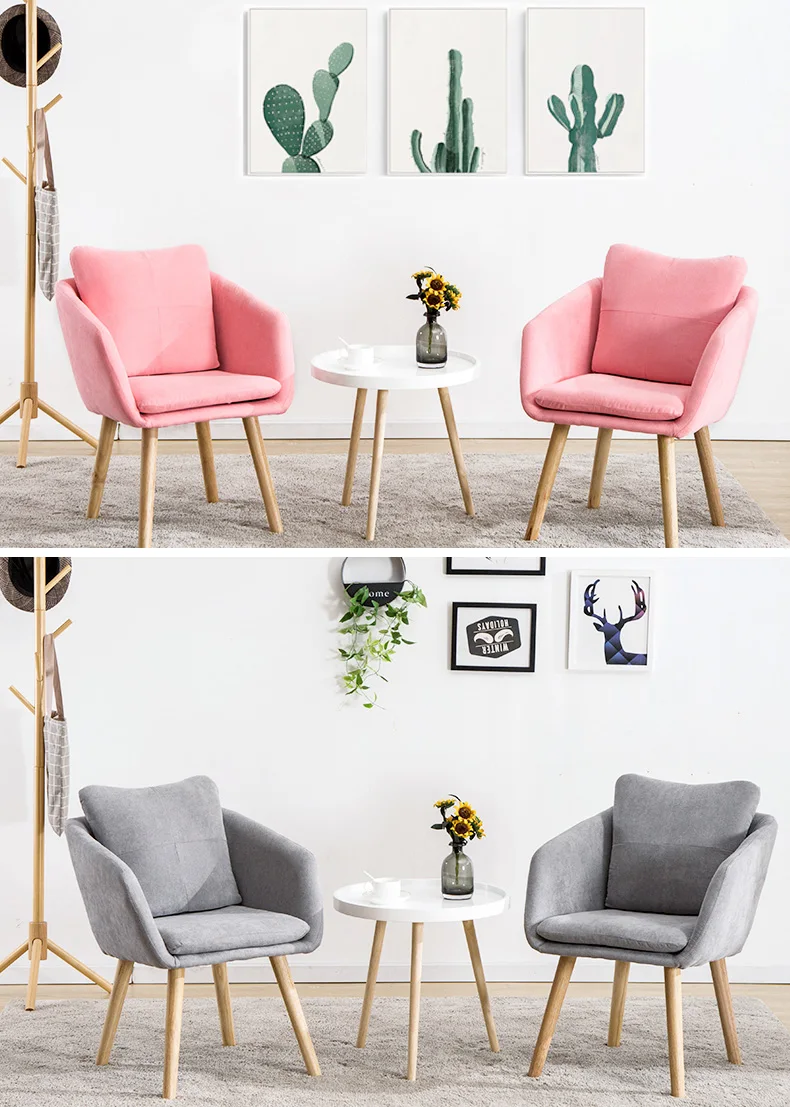 Творческий скандинавский кабинет спальня офисный стул один диван ресторан на спине обеденный стул современный минималистский дом шезлонг