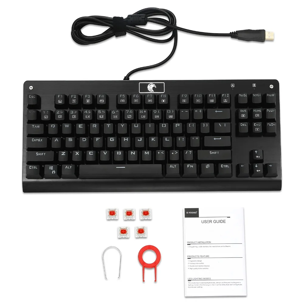 Игровая механическая клавиатура Z77 Eagle Tenkeyless СВЕТОДИОДНЫЙ Переключатель Outemu
