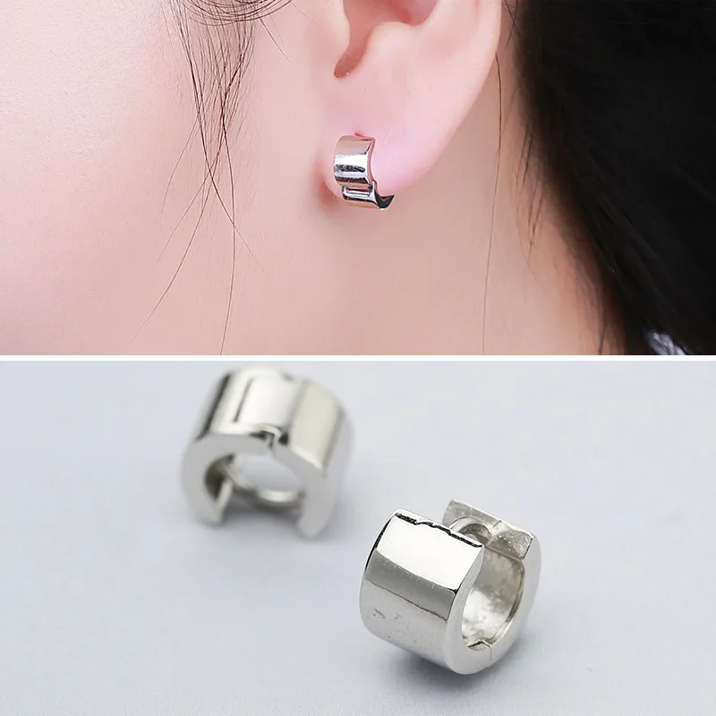 

BALMORA 925 Sterling Silver Cuff Earrings for Women Lady Gift Hollow Hoop Huggie Earrings Simple Fashion Jewelry Brincos YJE0156