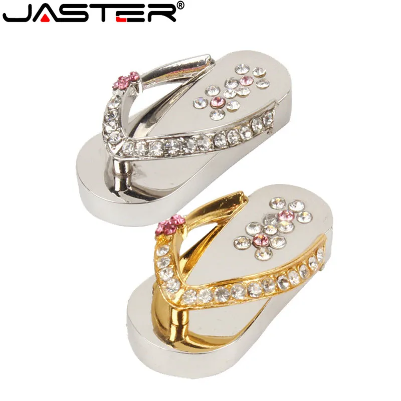 JASTER ювелирные Тапочки USB флэш накопитель 4 ГБ 8 16 32 кристалл алмаз 2 0 память Флешка