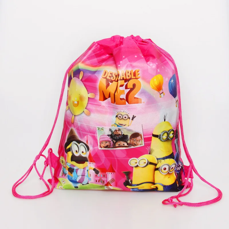 Маленький Супер Марио bros тематическая вечеринка на день рождения подарки нетканый drawstring Подарочный мешочек для детей для плавания школьные рюкзаки 1 шт - Цвет: Minions