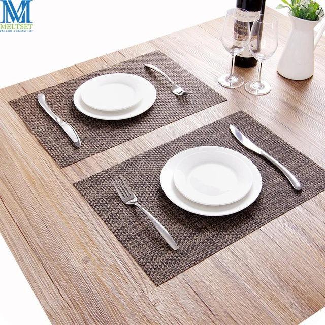 2pcs Lot Kitchen Table Mats Waterproof Insulation Woven Placemats 2pcs Lot Kitchen Table Mats Waterproof Insulation Woven Placemats Pvc Plastic Dining