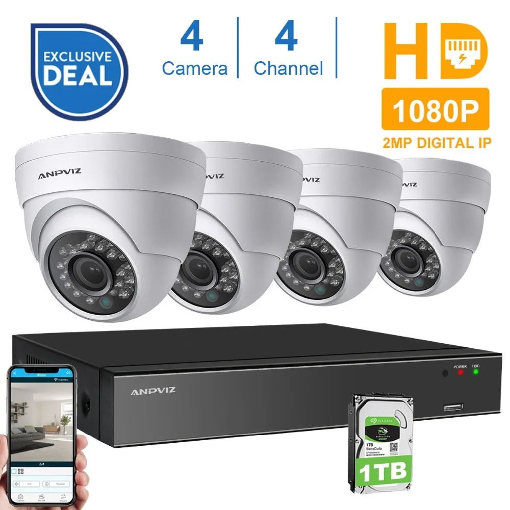 Aliexpress.com : Buy Anpviz Wired Security Camera System 4CH NVR Kit 1080P HD Outdoor IP Camera 