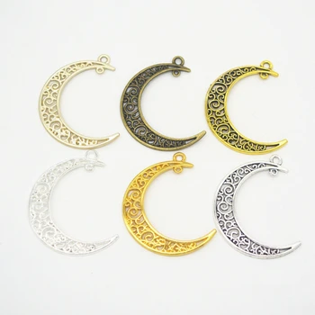 

10pcs 41x30mm Hollow Moon Luna Crescent Symbol Filigree Charm Pendant for DIY Necklace Earring Jewelry Making Supplies
