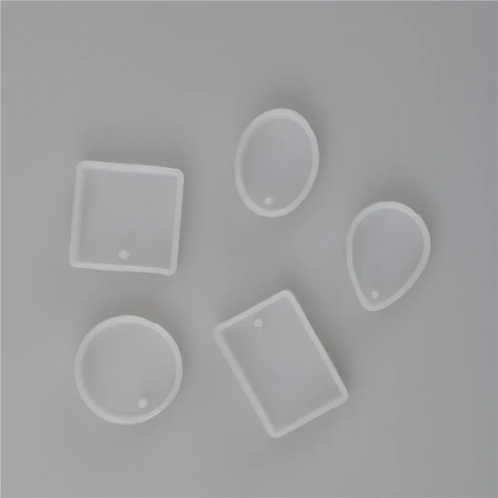 5pcs/1pcs Silicone Pendant Mold Resin Silicone Mould Handmade DIY Jewelry Making Epoxy Resin Molds Square Round Oval Rectangle