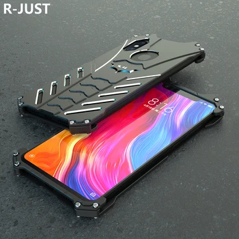 

R-Just For Xiaomi Mi 8 Case Cover Luxury Hard Metal Aluminum Frame Shockproof Armor Phone Case for Xiaomi Mi8 Back Cover Funda