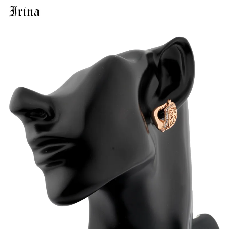 Серьги капли Irina 585 покрытые розовым золотом Элегантные Очаровательные стильные