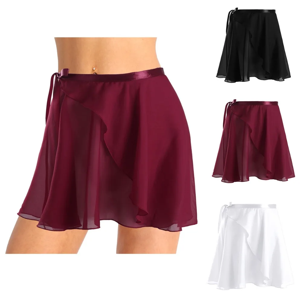 Lady Girls 2 Layers Ballet Wrap Skirt With Waist Tie
