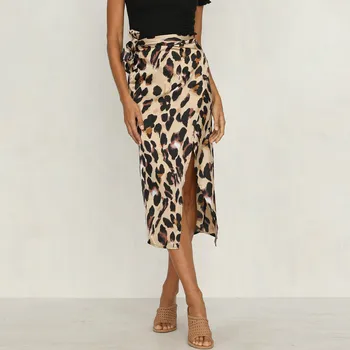 

Fashion Women Sexy soft and comfortable England Leopard Printed Split Bandage Evening Party Skirt L50/0124