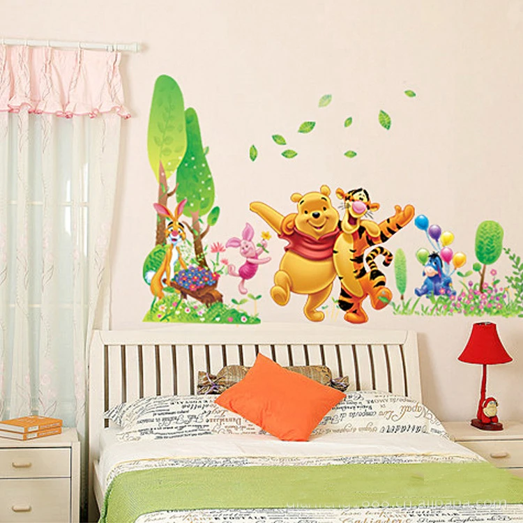 Free shipping children's bedroom wall stickers Winnie the green