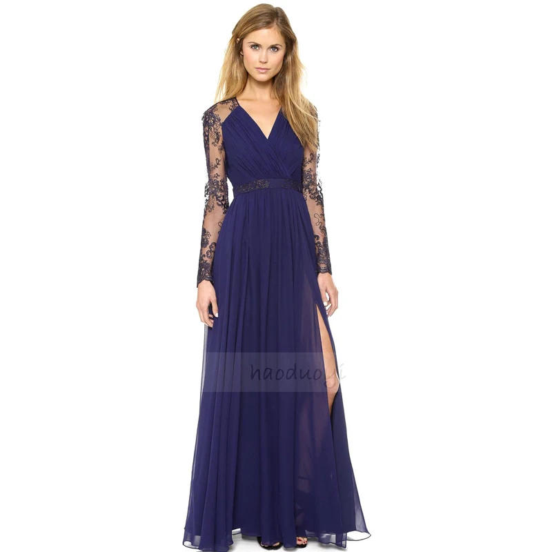 2017 Women Maxi Dresses Long Summer Beautiful Lace Sleeve 2017 Women Maxi Dresses Long Summer Beautiful Lace Sleeve Patchwork Split Chiffon Dress Navy Celebrity Elegant In From S