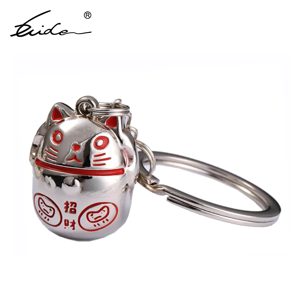 

10pcs/lot Wholesale For Shop Store Animal Keycahin 3d Lucky Fortune Cat Key Chain Keyring Gift For children