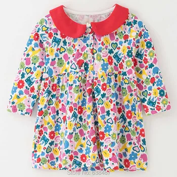 

Brand New 2020 Kids One-piece Dresses Long Sleeve Baby Girl Clothes Flower Bebe Kids 100% Cotton Girls Princess Baby Doll Dress