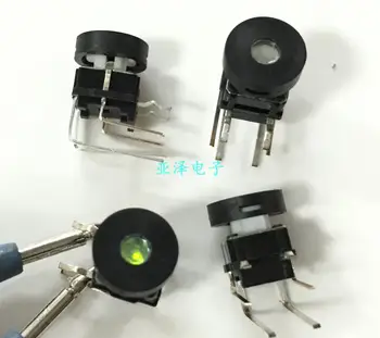 

10PCS/LOT E-Switch American TL1260GQRBLK with green light, 7*7 tact switch, vertical side press with round cap