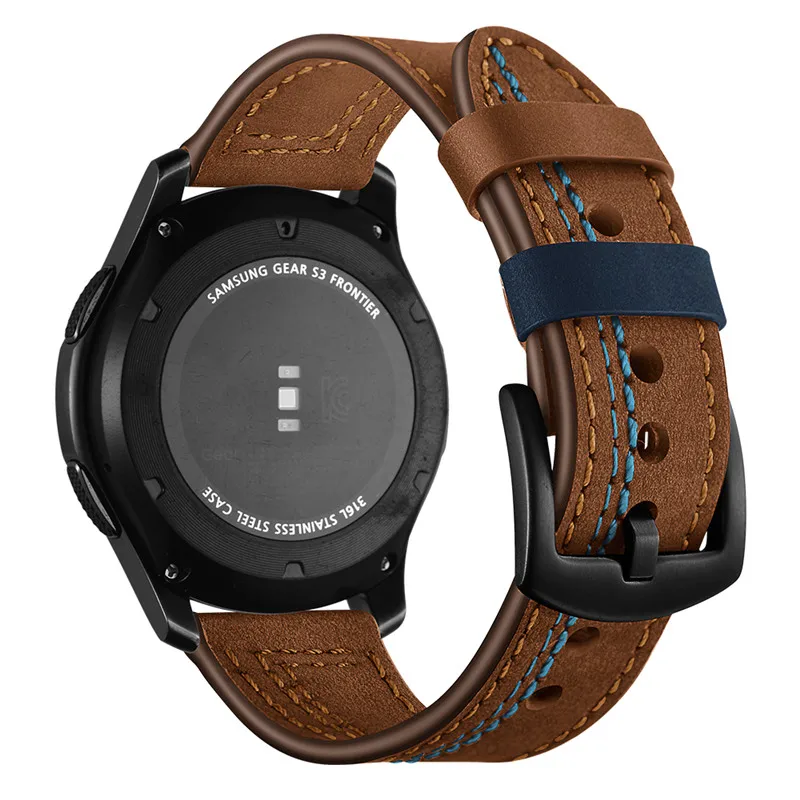 Для samsung Galaxy Watch 46 мм 42 мм Active 2 44 мм 40 мм ремешок 22 мм 20 мм ремешок из натуральной кожи для gear S3 Classic/браслет
