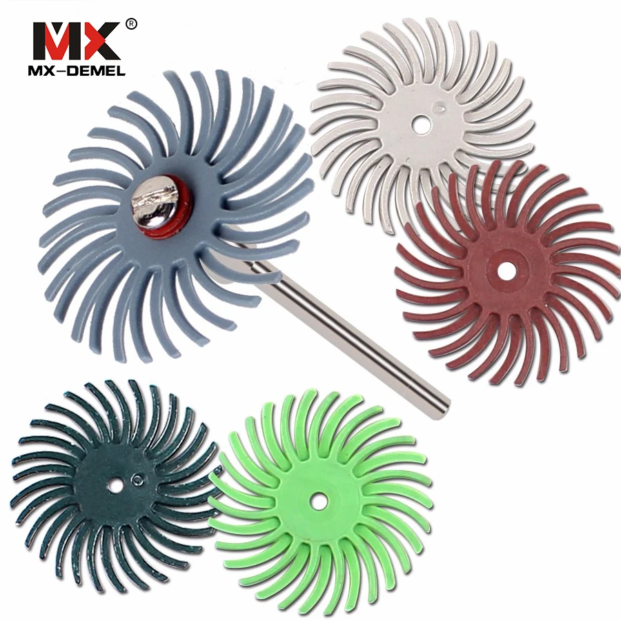 6Pcs Detail Abrasive Brush Mixed Grit Coarse Accessories Set For Rotary Tool