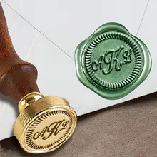 Персонализированные вензеля 3-Начальные Пользовательские Воск печать штамп " die-# 301rp райская птица с веревкой границы