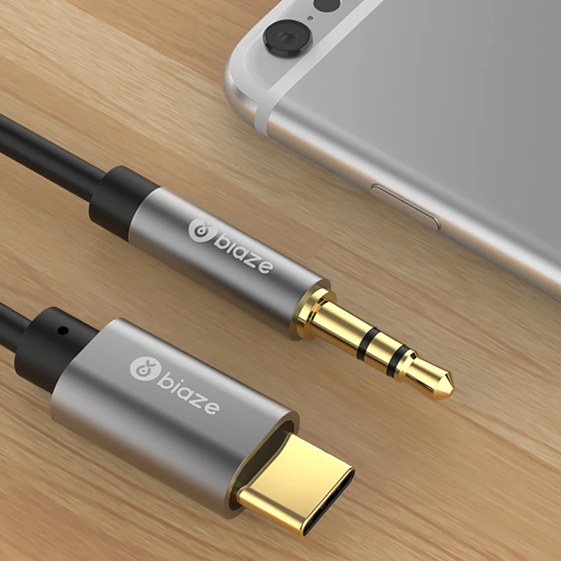 Biaze USB Type C Car AUX Audio Cable to 3.5mm Jack Female Speaker Cable For Headphone Headset AUX Cord For Xiaomi Huawei Samsung