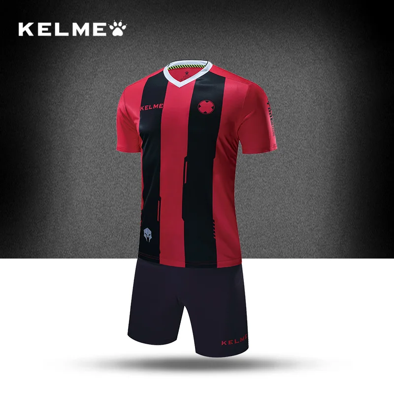 KELME Men Striped Soccer Jerseys 2016 2017 Soccer Uniform survetement
