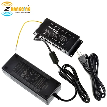 

Security PoE injector 6 Port Power over Ethernet Gigabit PoE patch panel Including 48 Volts 120 Watts Power Supply for IP camera