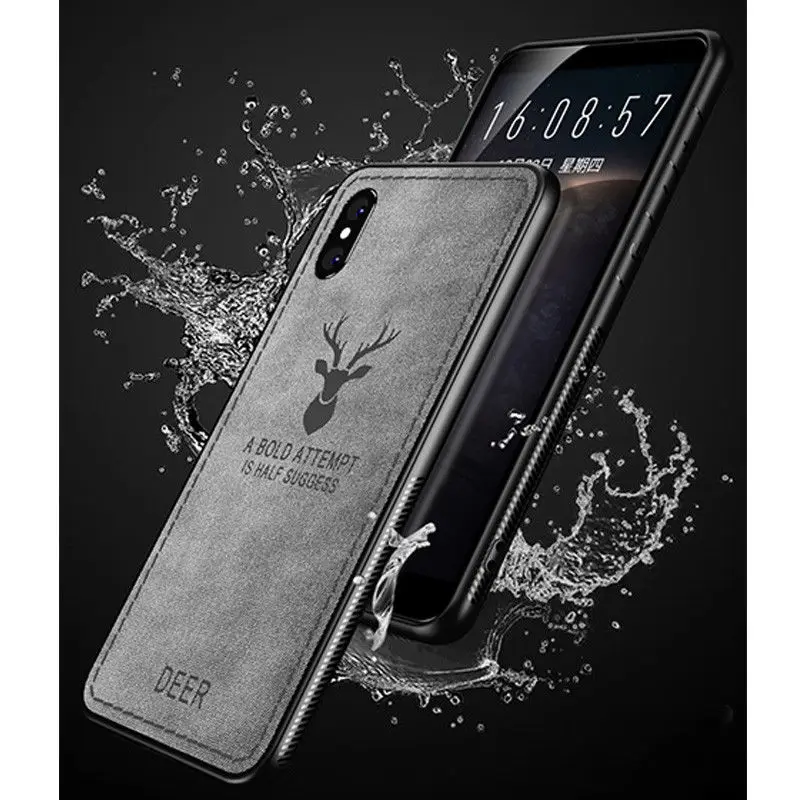 Luxury Canvas Fabric Texture Shockproof Case Cover For iPhone XS Max XR X 7 8 6 6s Plus Retro Back Cover Christmas Gifts