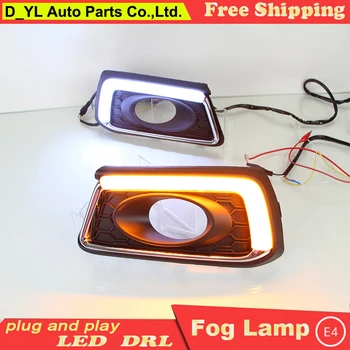 

Car Styling Daytime Running Lights for mobilio LED DRL mobilio LED Fog Light Front Lamp Yellow turn lights.