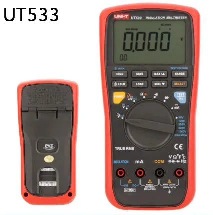 UNI-T UT533 RMS Авто 50~ 1000 В сопротивление изоляции Измеритель сопротивления с заземлением Цифровой мультиметр; Емкость Температура Мегаомметр