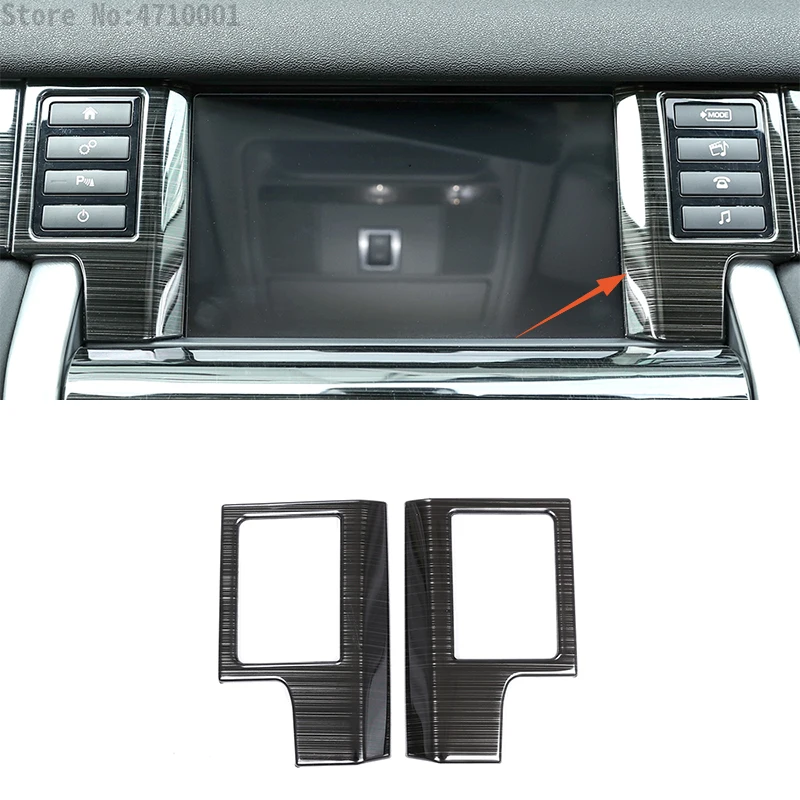 2pcs Stainless Steel Black Brushed Center Central Mode Button Frame Cover Trim For Land Rover Discovery Sport 2015-2018 | Автомобили и