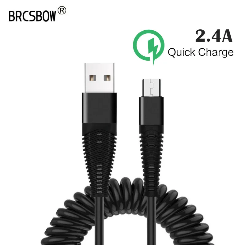 

BRCSBOW Retractable Micro USB Cable 2.4A Fast Charge USB Data Cable for Samsung Xiaomi Android Mobile Phone USB Charging Cord
